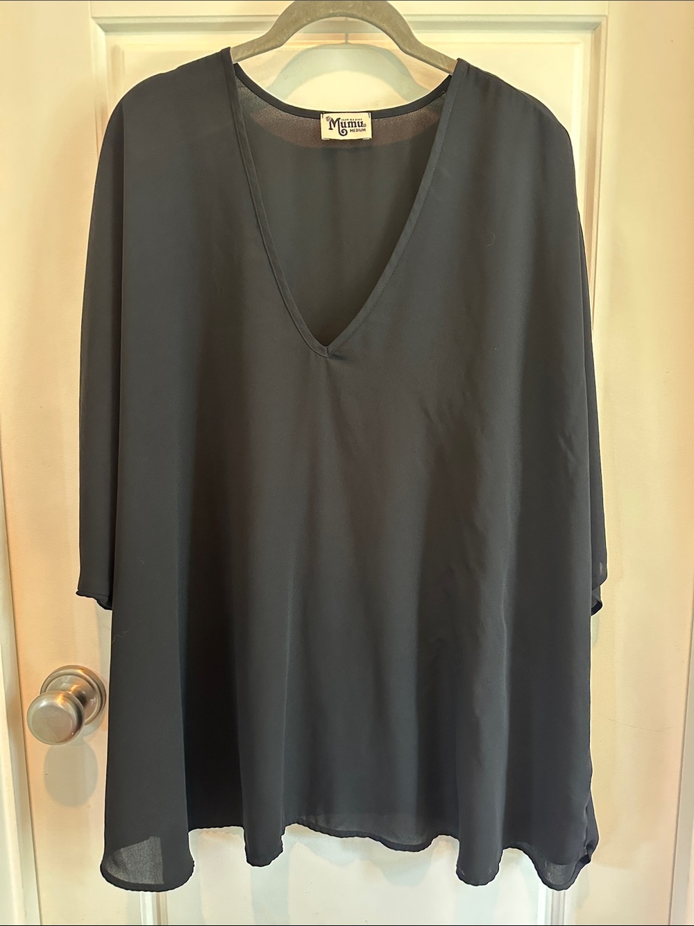 Show Me Your MuMu Black V-Neck Sheer Tunic